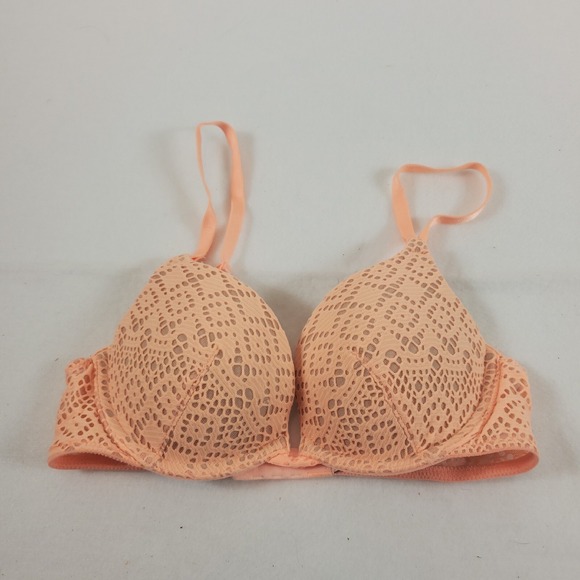 Victoria's Secret Other - Victoria's Secret Push Up Bra 32B Orange Mesh Underwire